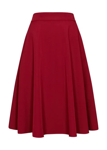 Succubus Clothing Roxie 40's A-Lijn Rok Donkerrood