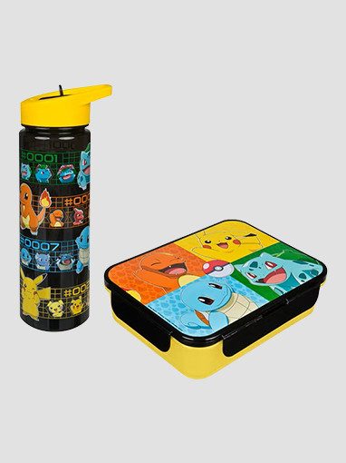 Pokémon Brotdose und Trinkflasche.