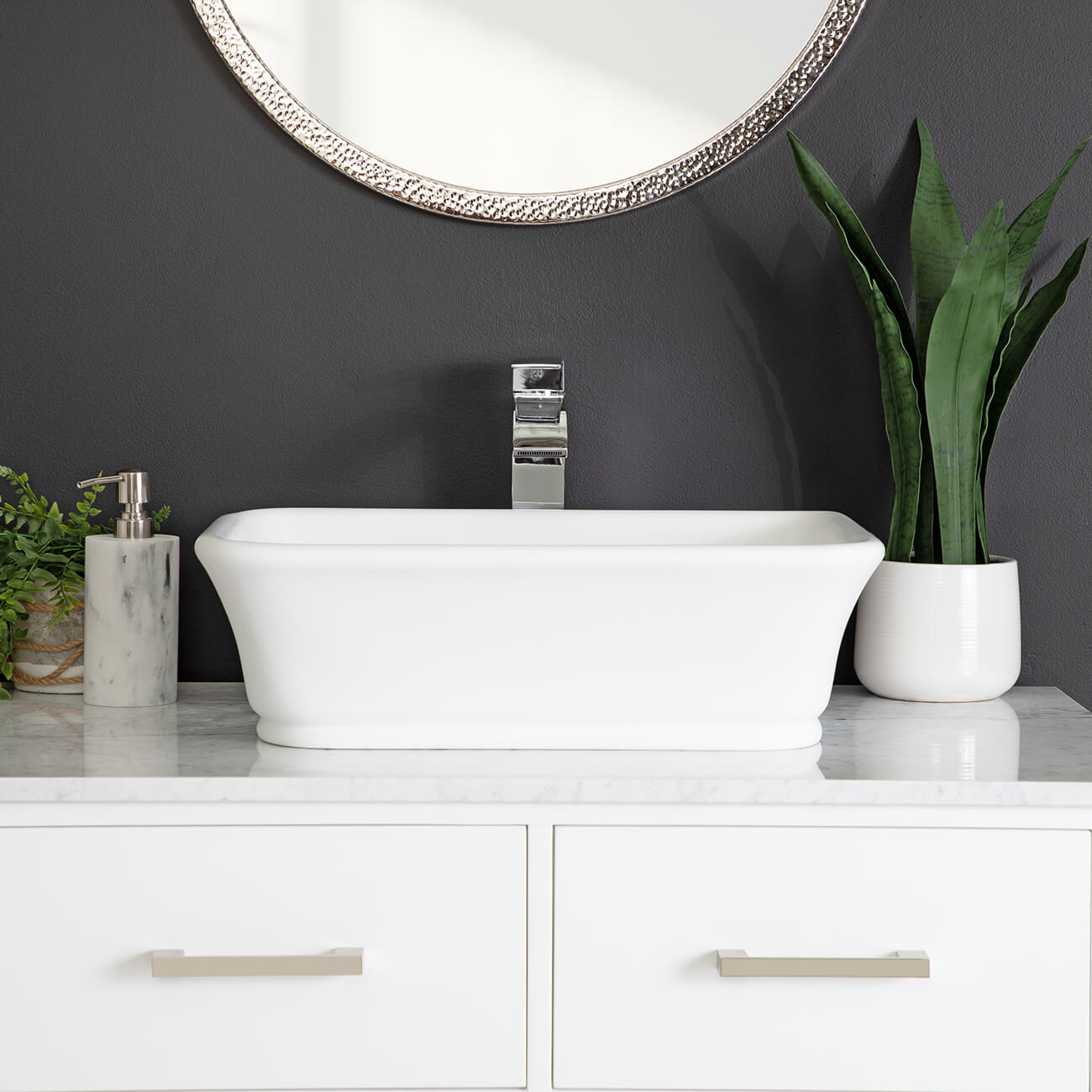 Image of Portola Resin Rectangular Vessel Bathroom Sink