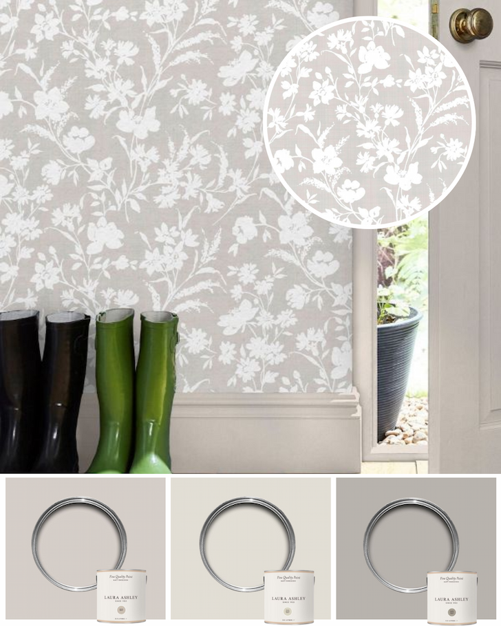 Laura Ashley Rye Wallpaper Dove Grey 130110