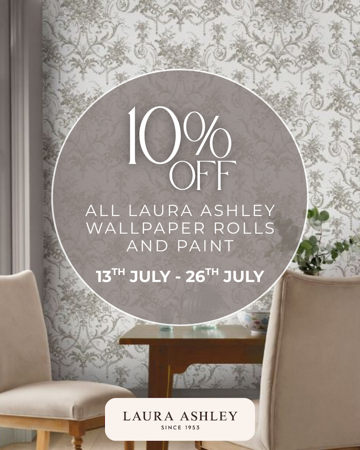 10% Off Laura Ashley Full wallpaper Rolls