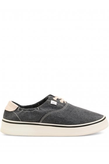 Washed Canvas Tennis Sneakers Navy