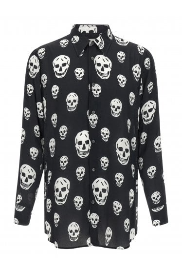 Skull Print Shirt Black