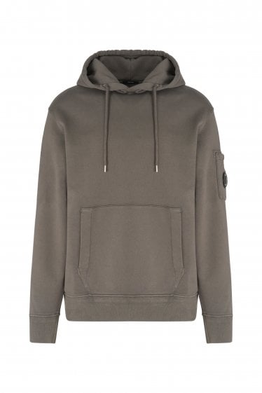 Diagonal Fleece Hoodie Grey