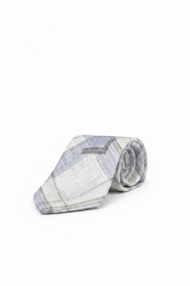 Check Orb Plaid Tie Blue