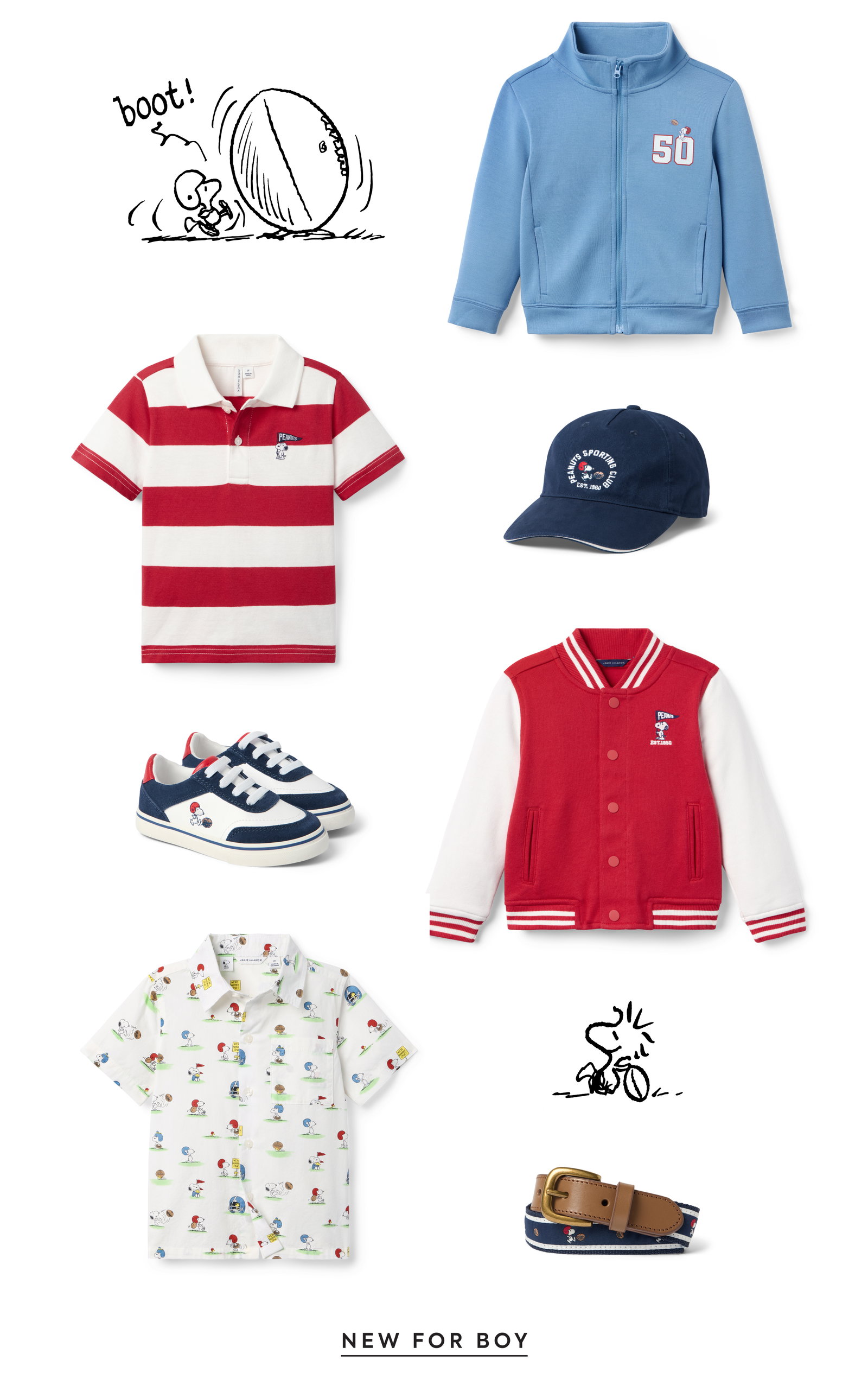 boot! - 50 - PEANUTS SPORTING CLUB - EST. 1950 - NEW FOR BOY