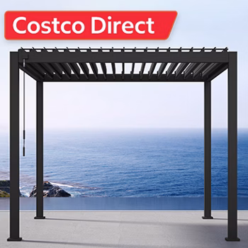 Mirador Adjustable Louvered Aluminum Pergola, 10' X 10'