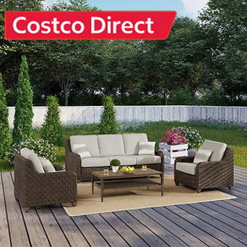 Thomasville Barston 4-piece Outdoor Patio Seating with Kick-out Foot Rests