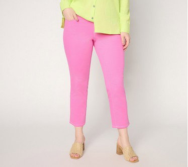 Belle by Kim Gravel Regular TripleLuxe Twill Topstitch Cropped Jean