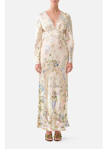 V NECK DRESS WITH FLARED SLEEVE | MIDSUMMER MASTERPIECE
