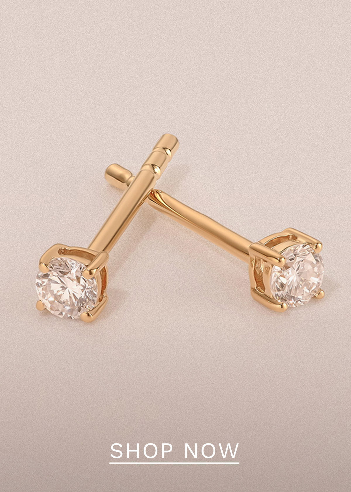 0.15ct Round Cut Lab Diamond Stud Earrings in 18K Gold Vermeil