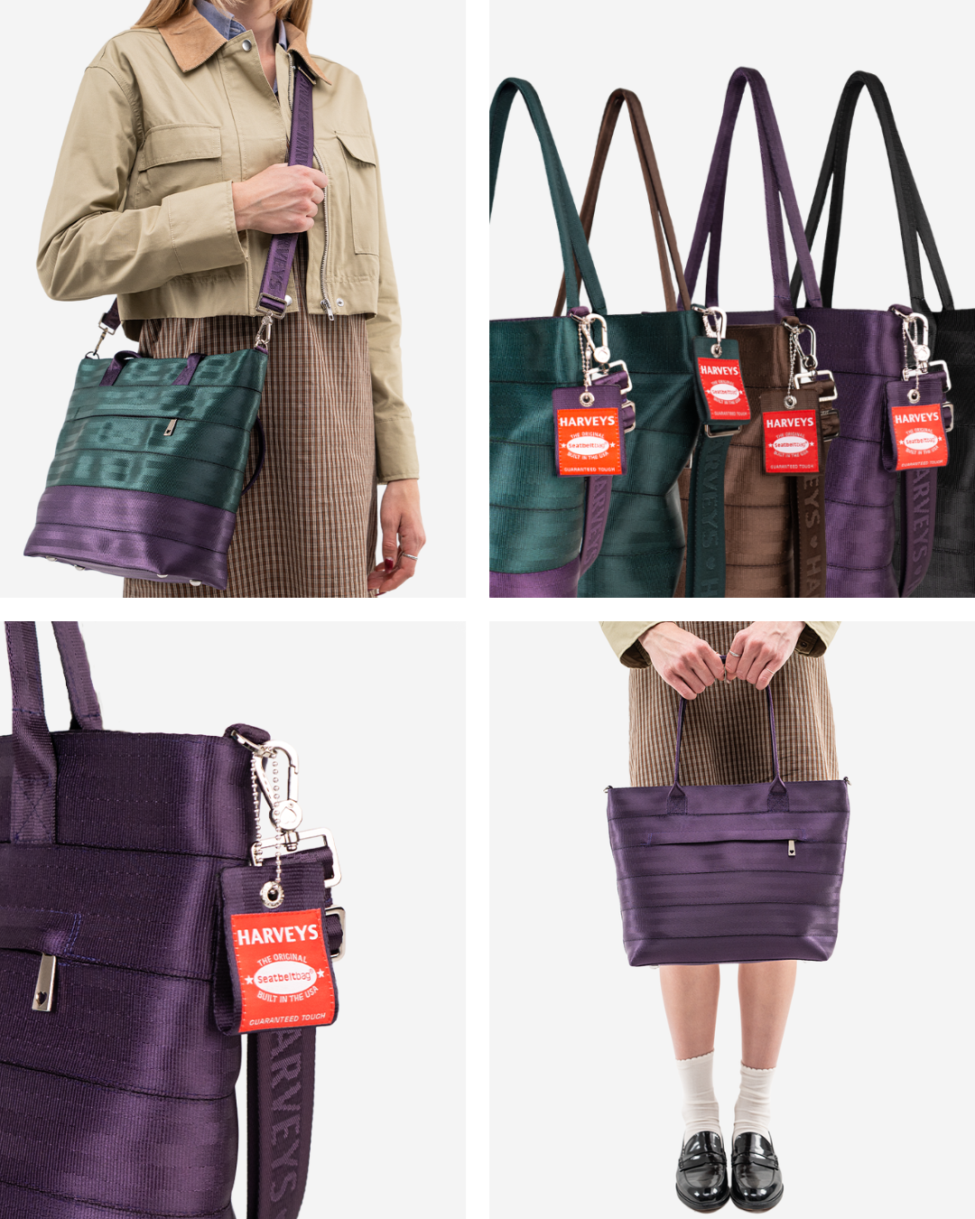 Medium Streamline Totes in Espresso, Nori, Black, and Blackberry