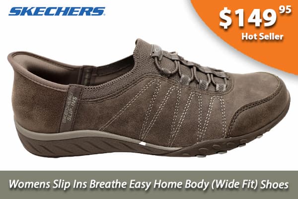Skechers Womens Slip Ins Breathe Easy Home Body Wide Fit Shoes