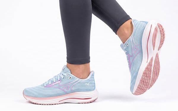 Mizuno Womens Wave Rider 29 D Wide Width Running Shoes Blue