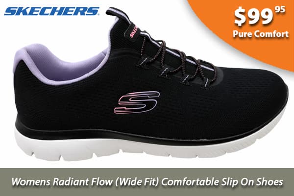 Skechers Womens Radiant Flow Wide Fit Comfortable Slip On Shoes