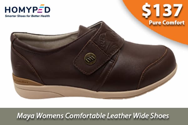 Homyped Maya Womens Comfortable Leather Wide Shoes