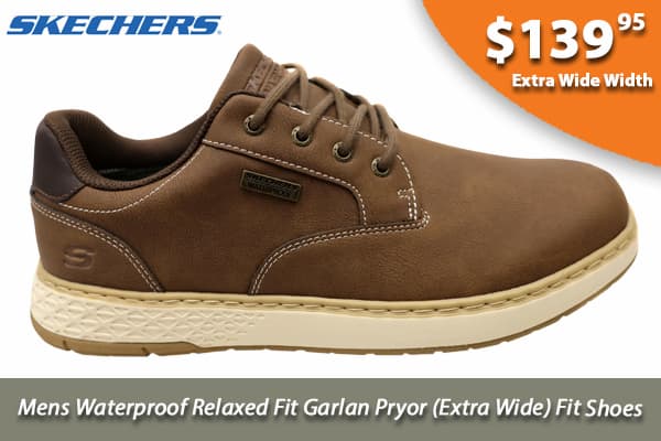 Skechers Mens Waterproof Relaxed Fit Garlan Pryor Extra Wide Fit Shoes