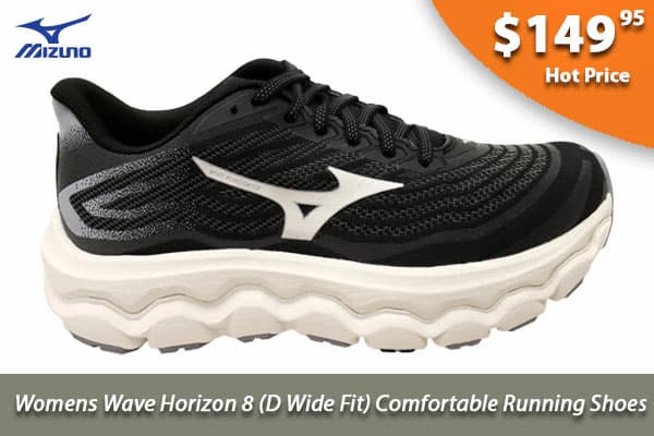 Mizuno Womens Wave Horizon 8 D Wide Fit Comfortable Running Shoes