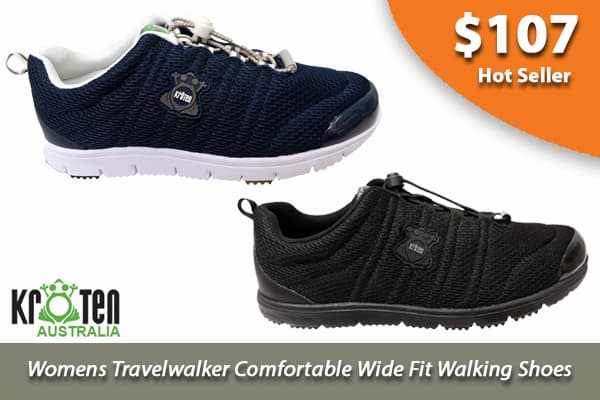 Kroten Womens Travelwalker Comfortable Wide Fit Walking Shoes