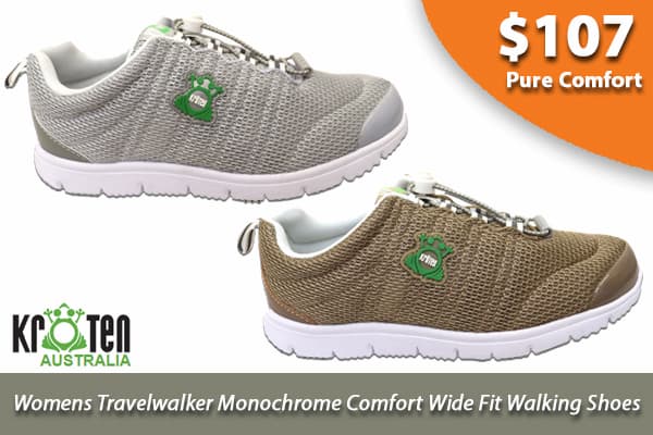 Kroten Womens Travelwalker Comfortable Wide Fit Walking Shoes
