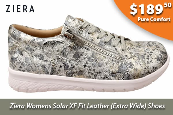 Ziera Solar XF Womens Comfortable Extra Wide Fit Leather Shoes