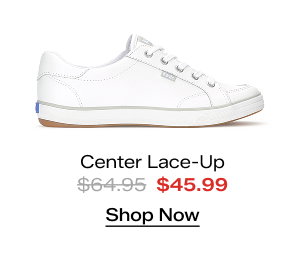 A side view of the Center III Leather Lace-Up in white. The style was $64.95 and is on sale for $45.99. Shop Now.