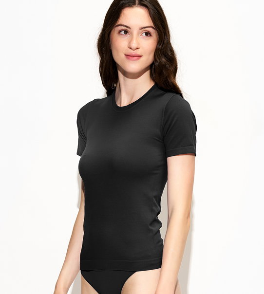 T-shirt girocollo nera
