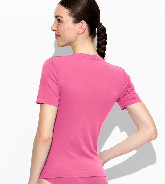 T-shirt girocollo rosa