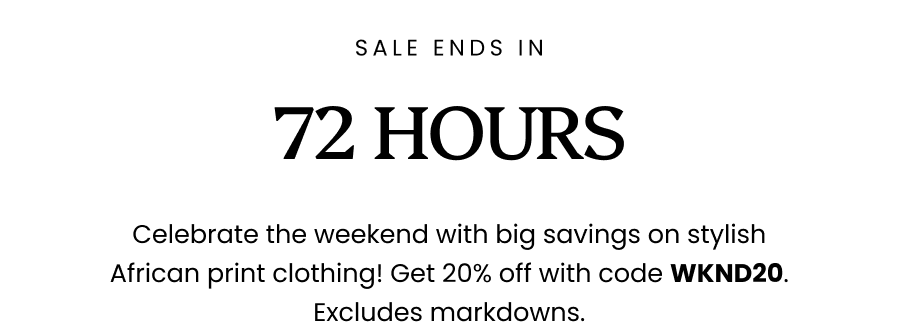 Sale Ends In 72 Hours