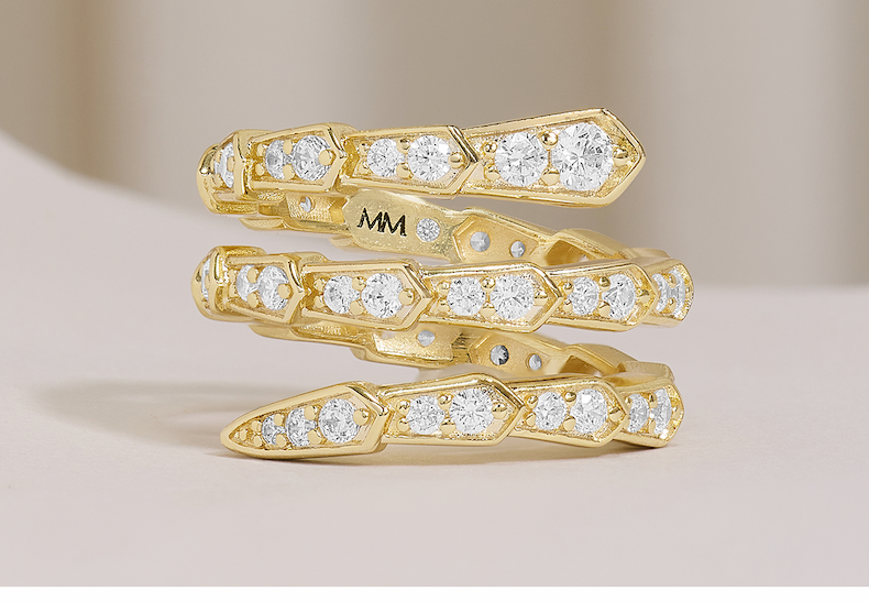 Pavé Serpent Spiral Ring
