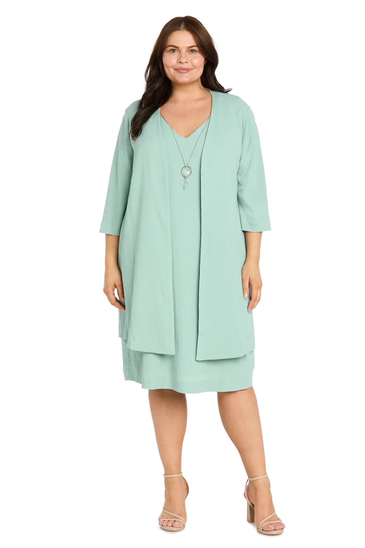 Image of 2Pc Jacket Dress with Necklace -Plus