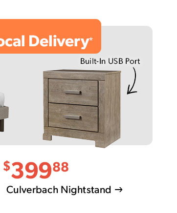 399 dollars and 88 cents. Built-In USB Port. Click to shop the Culverbach Nightstand