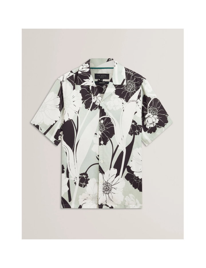 THORGAN Botanical Print Short Sleeve Resort Shirt