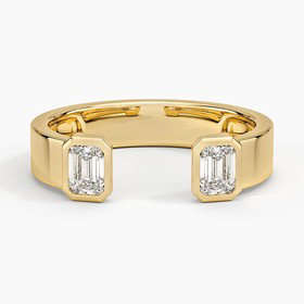 14K Yellow Gold Peyton Emerald-Cut Lab Diamond Open Ring (1/2 ct. tw.)