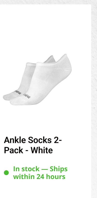 Ankle Socks 2-Pack - White