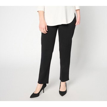 Susan Graver Weekend Petite Cotton Ponte Straight Leg Pant