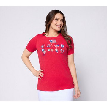 Quacker Factory Summer Daze Short Sleeve Top