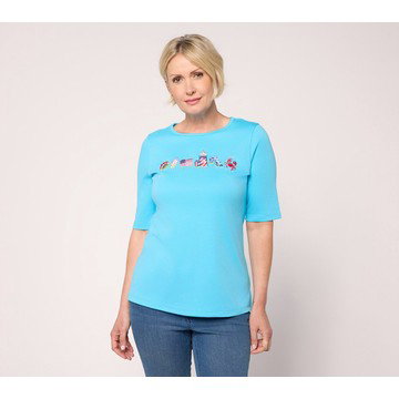 Quacker Factory Fun on the Cape Elbow Sleeve Top