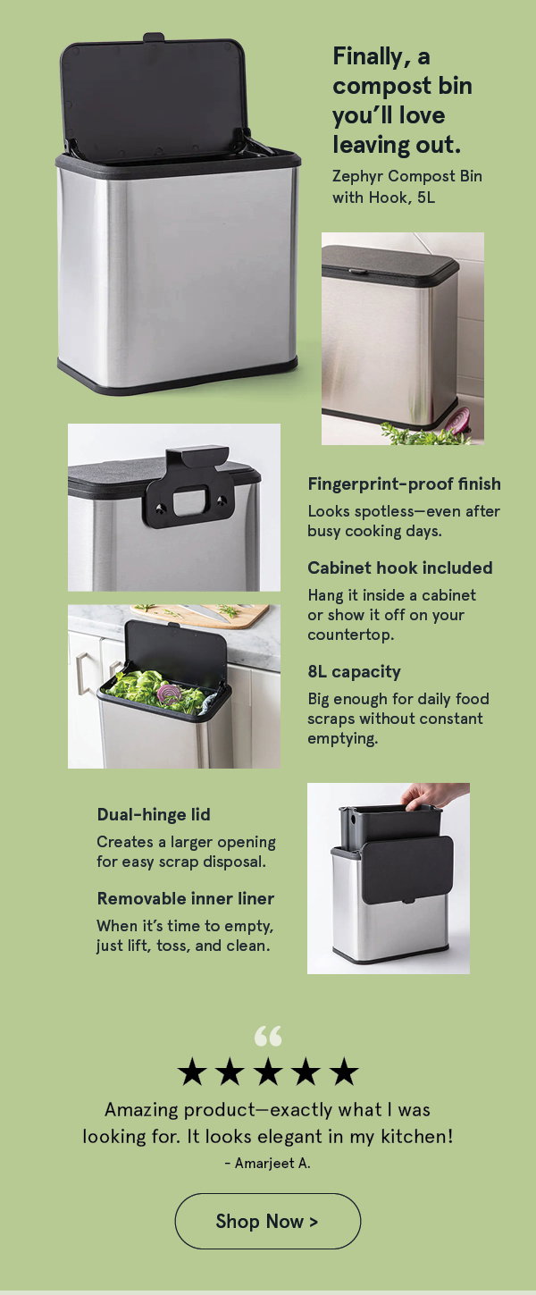 Zephyr 'Fingerprint-Proof' Compost Bin