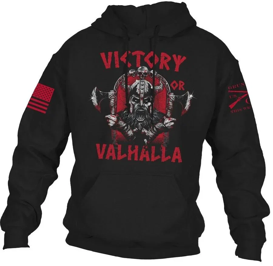 Image of Victory Or Valhalla Hoodie - Black