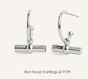 Classic Collection T-Bar Hoop Earrings In Silver Plating