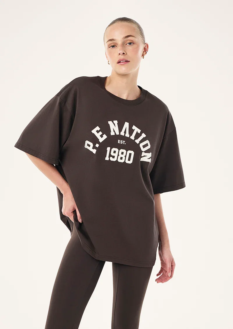 Image of ESTABLISHED OVERSIZED SHORT SLEEVE TEE IN COFFEE