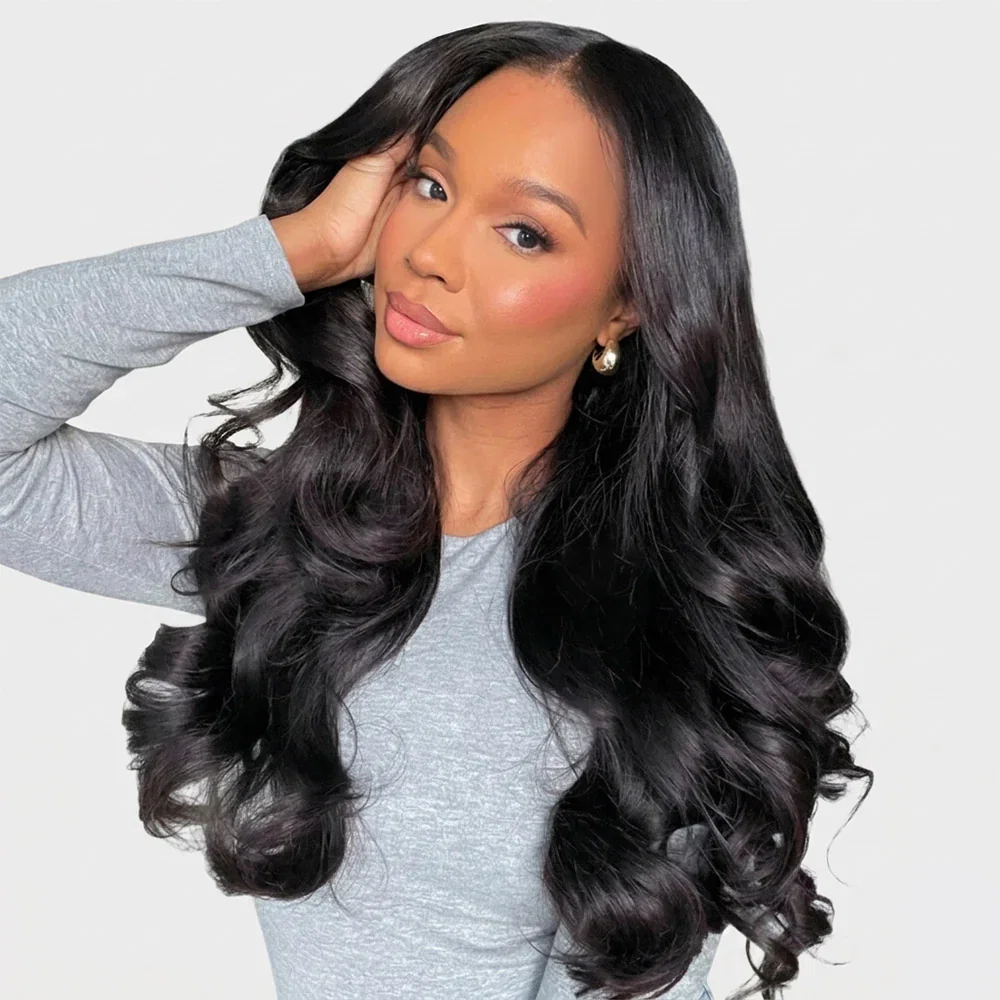$100 OFF Code: MS100 | Megalook 13x4 Lace Frontal Body Wave Wigs Invisible knots Natural Black Natural Hairline