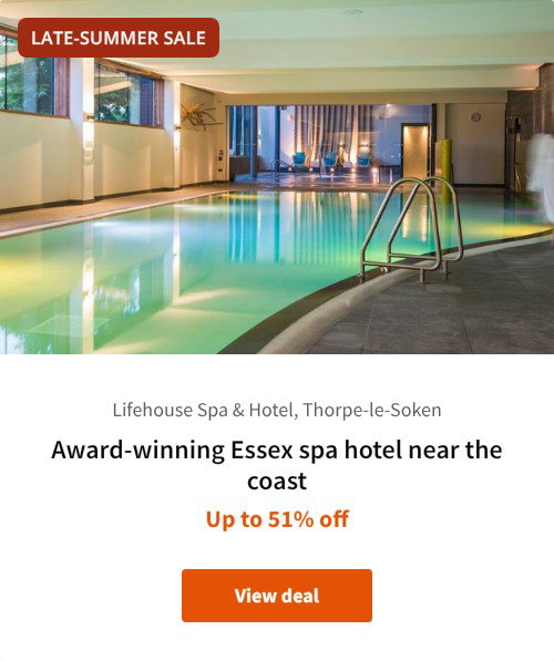 Award-winning Essex spa hotel near the coast