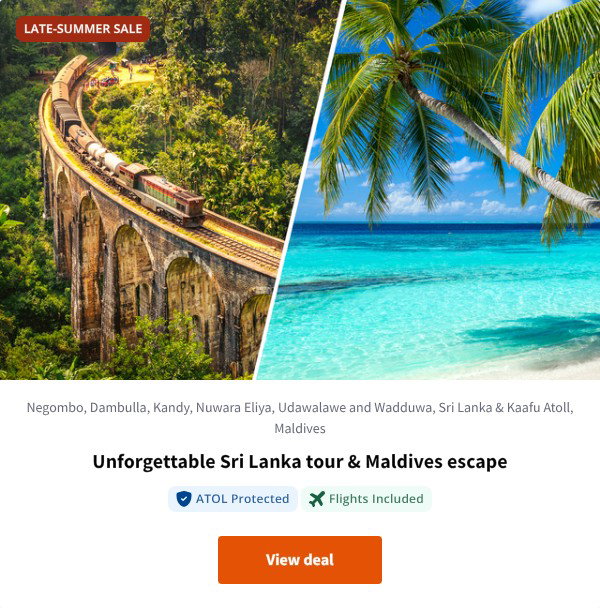Unforgettable Sri Lanka tour & Maldives escape
