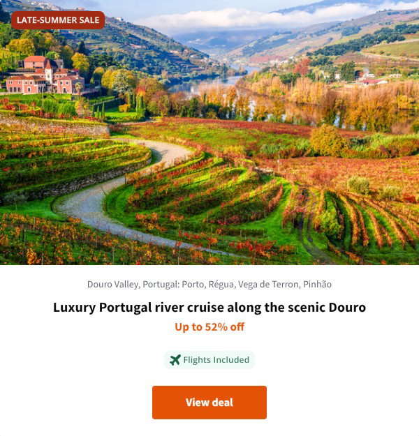 Luxury Portugal river cruise along the scenic Douro