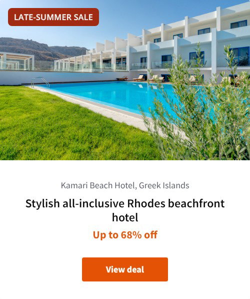Stylish all-inclusive Rhodes beachfront hotel