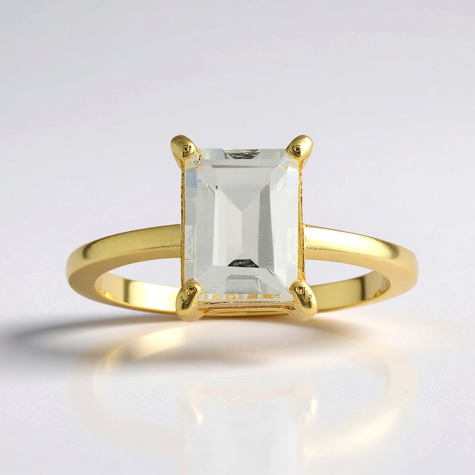 Zilveren Ring met Roségouden Plating en Witte Cambodjaanse Zirkonen – 0,16 ct Geometrisch