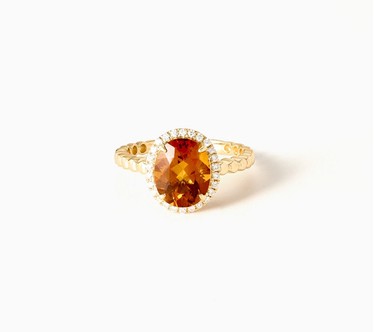Color by Jeff Moseley 2.25 ctw Maderia Citrine Halo Ring, 14K Gold