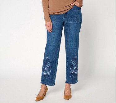 Susan Graver Petite Stretch Denim Ankle Length Jeans